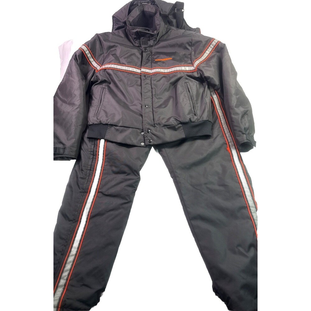 Vtg. Harley Davidson Cold Weather 2 Piece Riding Suit w Reflective Trim, Men’s L